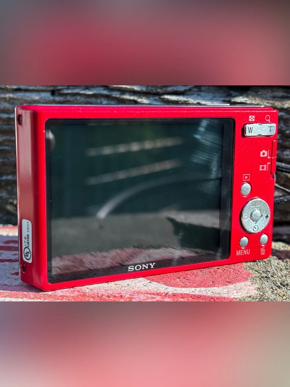 Pre-owned Sony Cyber-shot DSC-W330 14.1 MP Digital Camera, Red, with accessories